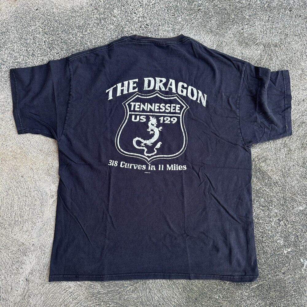 Harley Davidson Shirt Mens XL Black Tennessee Biker Motorcycles Tail of Dragon